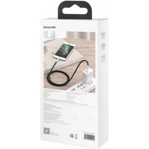 Baseus Cafule Metal CALJK-B01, USB Male la Lightning Male, 2 m, Black