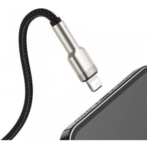 Baseus Cafule Metal CALJK-B01, USB Male la Lightning Male, 2 m, Black