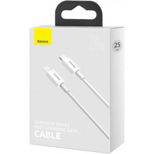 Baseus Superior CATLYS-02, USB-C Male la Lightning Male, 0.25 m, White