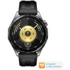 SmartWatch Huawei Watch GT 6, 46mm, Black Stainless Steel, curea Black Fluoroelastomer