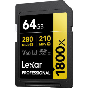 Card memorie Lexar SDXC Pro Gold 1800x UHS-II 64GB