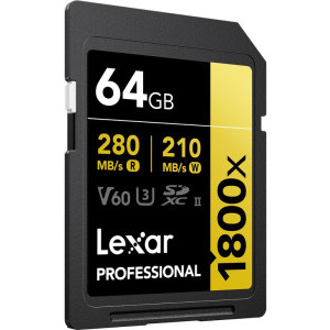 Lexar SDXC Pro Gold 1800x UHS-II 64GB