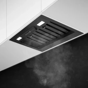 Turbionaire integrata THC50BPB, Putere de absorbtie 682 m3/h, Clasa A++, Iluminare LED, Filtre Baffle, Colector de grasimi, 52 cm, Inox