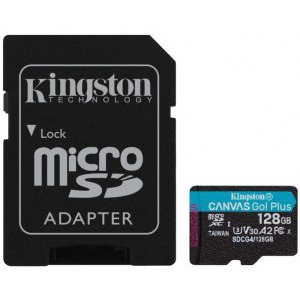Kingston microSDXC Canvas Go Plus Gen4 Class 10 UHS-I A2 128GB + Adaptor