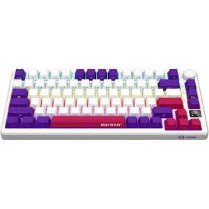 LORGAR KBP7075W Pro TKL RGB Toxic Purple Linear Switch White Mecanica