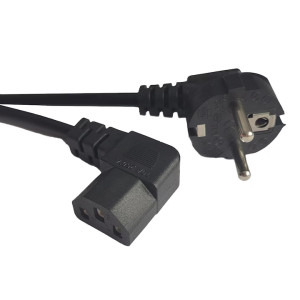 Cablu componente Spacer Power cable 10A Shucko - IEC320/C13 (conector 90 grade) 1.8m, Negru