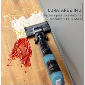 Rowenta X-Clean 2 GZ2271E0, vertical cu mop, 120W, 0.44L, Albastru/Negru
