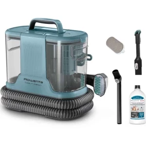 Aspirator Rowenta Clean It IN3021F0, cu spalare, 400W, 0.85L, Negru/Albastru