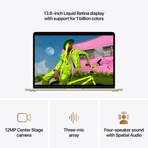 Apple 13.6'' MacBook Air 13 with Liquid Retina, Apple M5 chip (10-core CPU), 16GB, 1TB SSD, Apple M5 10-core GPU, macOS, Starlight, INT keyboard, 2026