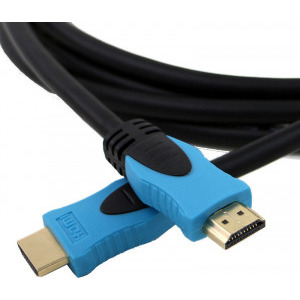 Cablu video Lanberg HDMI Male - HDMI Male, v2.0, 3m, negru-albastru