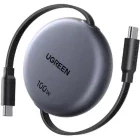 Cablu de date / adaptor Ugreen L531, USB-C Male la USB-C Male, 100 W, Retractabil, 1 m, Black