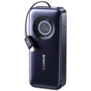 Baterie externa Baseus EnerCore Power, 20000 mAh, 2x USB-C, 67 W, Display, Cablu USB-C integrat, Black
