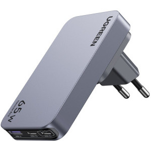 Ugreen X753, 2x USB-C, 1x USB, Quick Charge 65 W, GaN, Grey