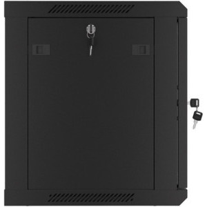 Lanberg WF01-6409-10B 9U, Wall mount, 600 x 450, Glass door, Negru