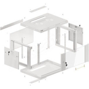 Lanberg WF01-6406-10S 6U, Wall mount, 600 x 450, Glass door, Gri