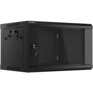 Lanberg WF01-6406-10B 6U, Wall mount, 600 x 450, Glass door, Negru