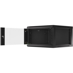 Lanberg WF01-6606-10B 6U, Wall mount, 600 x 600, Glass door, Negru