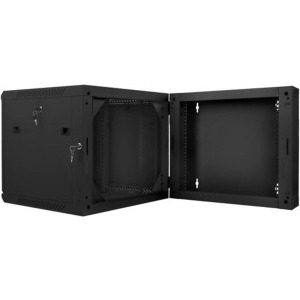 Lanberg WF02-6609-10B 9U, Wall mount, 600 x 600, Temper glass door, Negru
