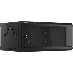 Lanberg WF01-6404-10B 4U, Wall mount, 600 x 450, Glass door, Negru
