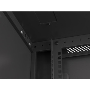 Lanberg WF01-6622-10B 22U, Wall mount, 600 x 600, Glass door, Negru