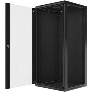 Lanberg WF01-6627-10B 27U, Wall mount, 600 x 600, Glass door, Negru
