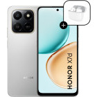 Smartphone Honor X7d, 256GB, 8GB RAM, Dual SIM, 4G, Tri-Camera, Meteor Silver + Honor Choice Earbuds X7e Active