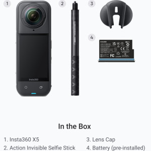 Insta360 X5 Midnight Black Snowboard Bundle