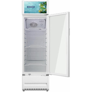 Heinner Vitrina frigorifica HSC-M213WHB, 213 L, Clasa B, Control mecanic, Iluminare LED, 175 cm, Alb