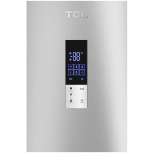 TCL RP409BLE0, 409 L, Clasa E, Total No Frost, Inverter, T-Fresh, Multi-Air flow, Control electronic, 185 cm, Argintiu
