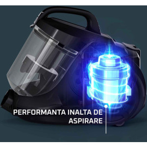 Rowenta Compact Power Cyclonic RO3725EA, fara sac, 750W, 1.5L, Negru
