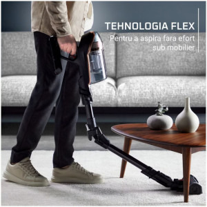 Rowenta X-Force Flex 15.60 RH99G3WO, vertical cu mop, 380W, 0.65L, Negru