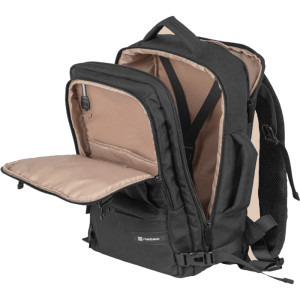 Natec Rucsac laptop Camel Lite, 15.6 inch, 19L, 3 compartimente, cabin sized, colectia Travel, Negru