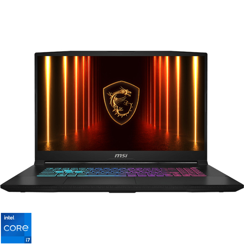Laptop MSI Gaming 17.3'' Katana 17 HX B14WGK, QHD 240Hz, Procesor Intel® Core™ i7 14650HX (30M Cache, up to 5.20 GHz), 32GB DDR5, 1TB SSD, GeForce RTX 5070 8GB, Free DOS, Black