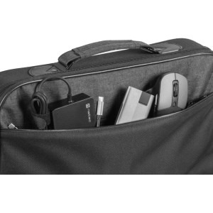 Natec Geanta Laptop Impala 2, 15.6 inch, 2 compartimente, sistem anti-shock, colectia Business, Negru, Gri inchis