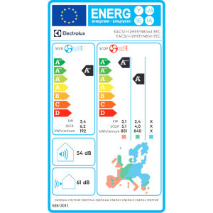 Electrolux EACS/I-12HEF, 12000 BTU, A++/A+, Wi-Fi, Inverter