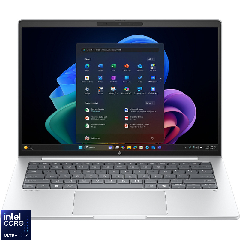 Laptop HP 14'' EliteBook 8 G1i 14, WUXGA IPS, Procesor Intel® Core™ Ultra 7 258V (12M Cache, up to 4.80 GHz), 32GB LPDDR5X, 1TB SSD, Intel Arc 140V, Win 11 Pro, Glacier Silver