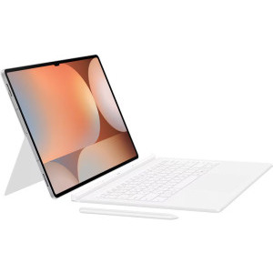 Samsung Husa de protectie tip stand Book cu tastatura White pentru Galaxy Tab S10 Ultra/Tab S9 Ultra
