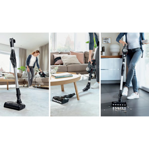 Bosch vertical Unlimited 7, BCS711A, 3 trepte de putere, 0.3L, Motor TurboSpin, Tija flexibila, Functie Quick Stand, Gri