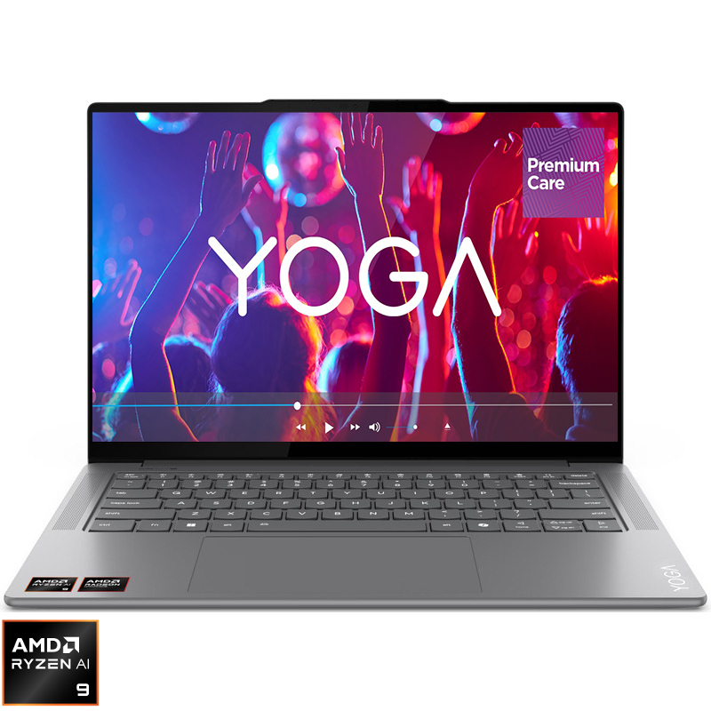 Ultrabook Lenovo 14.5'' Yoga Pro 7 14ASP9, 2.8K OLED 120Hz, Procesor AMD Ryzen™ AI 9 365 (24M Cache, up to 5.0 GHz), 32GB LPDDR5X, 1TB SSD, AMD Radeon