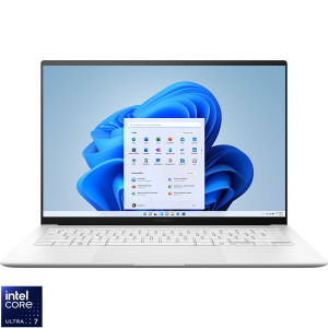 Laptop ASUS 14 Zenbook S 14 OLED UX5406SA, 3K 120Hz, Procesor Intel® Core™ Ultra 7 258V (12M Cache, up to 4.80 GHz), 32GB LPDDR5X, 1TB SSD, Intel Arc 140V, Win 11 Pro, Scandinavian White
