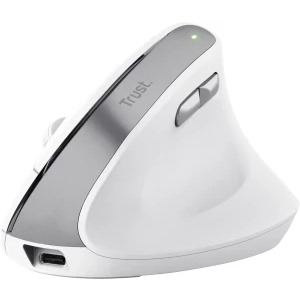 Trust Bayo II, Wireless Ergonomic, Silent click, Reincarcabil USB-C, White