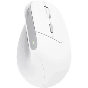 Mouse Trust Bayo II, Wireless Ergonomic, Silent click, Reincarcabil USB-C, White
