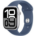 SmartWatch Apple Watch Series 10, Cellular, 42mm Carcasa Aluminium Silver, Denim Sport Band - S/M