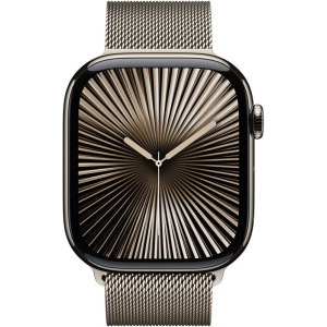 Apple Watch Series 10, 46mm Carcasa Titanium Natural, Natural Milanese Loop - S/M, GPS + Cellular