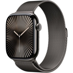 SmartWatch Apple Watch Series 10, 46mm Carcasa Titanium Slate, Slate Milanese Loop - S/M, GPS + Cellular