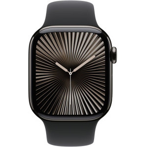 Apple Watch Series 10, 46mm Carcasa Titanium Slate, Black Sport Band - M/L, GPS + Cellular