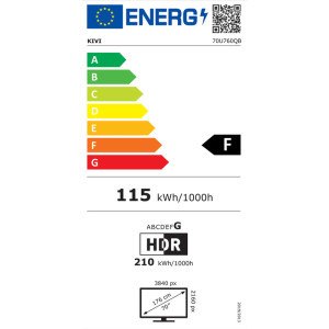 KIVI Smart TV 70U760QB Seria U760QB 176cm negru 4K UHD HDR
