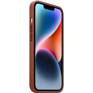 Apple Protectie pentru spate, material piele, cu MagSafe pentru iPhone 14 Plus, culoare Umber