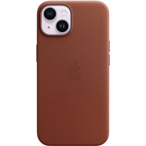 Apple Protectie pentru spate, material piele, cu MagSafe pentru iPhone 14 Plus, culoare Umber