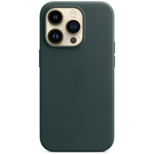 Apple Protectie pentru spate, material piele, cu MagSafe pentru iPhone 14 Pro Max, culoare Forest Green